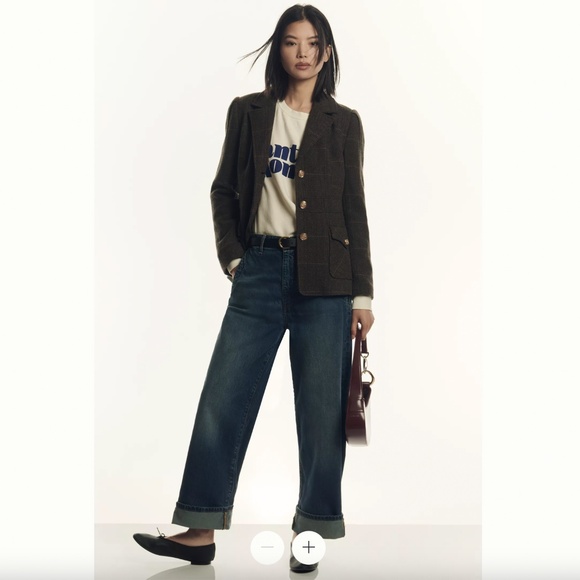 Pilcro Cuffed High Rise Crop Jeans Anthropologie NWT 26 - Picture 2 of 5